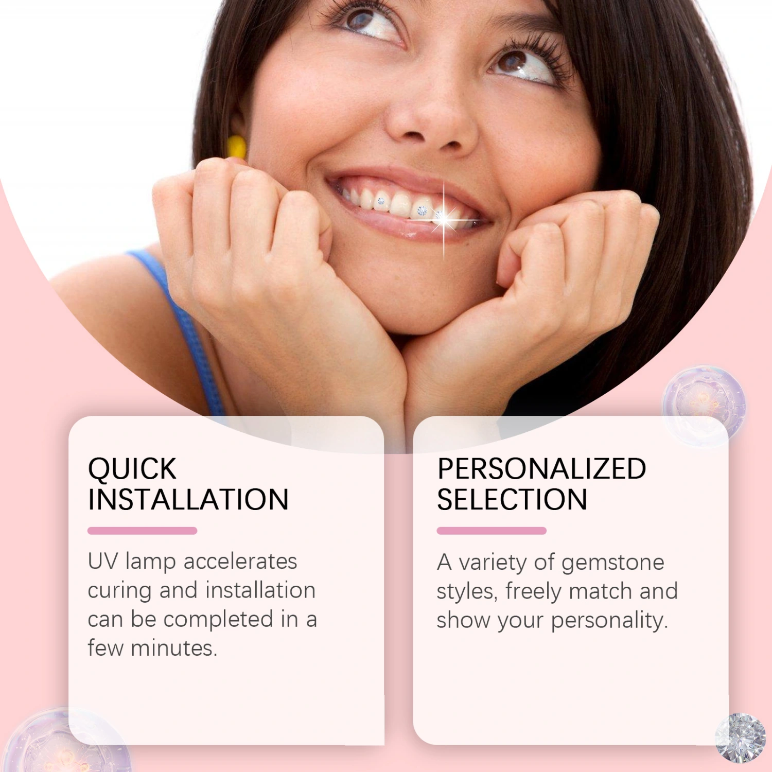 Shimmering Convenient Dental Drill Tooth Stickers For Decoration