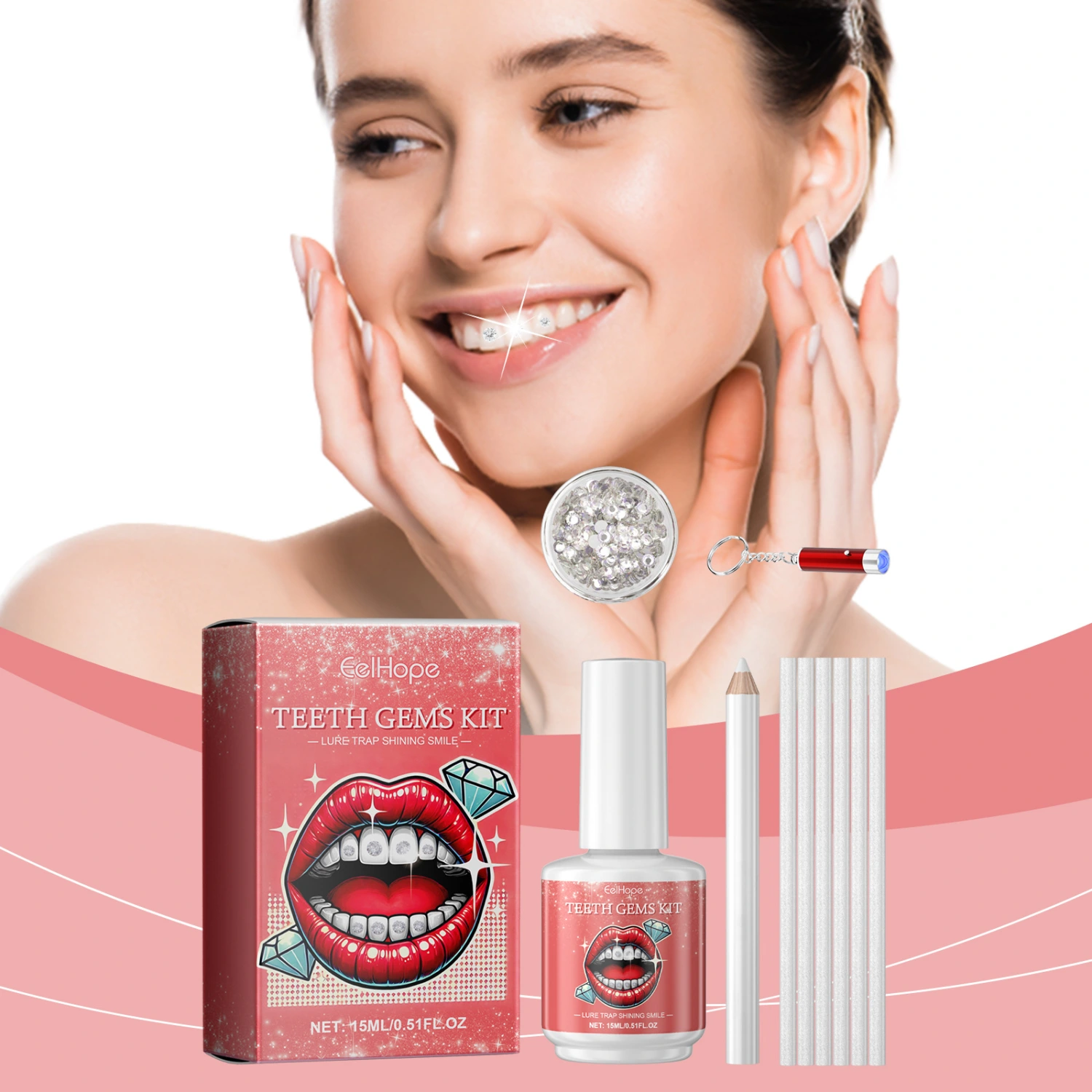 Shimmering Convenient Dental Drill Tooth Stickers For Decoration