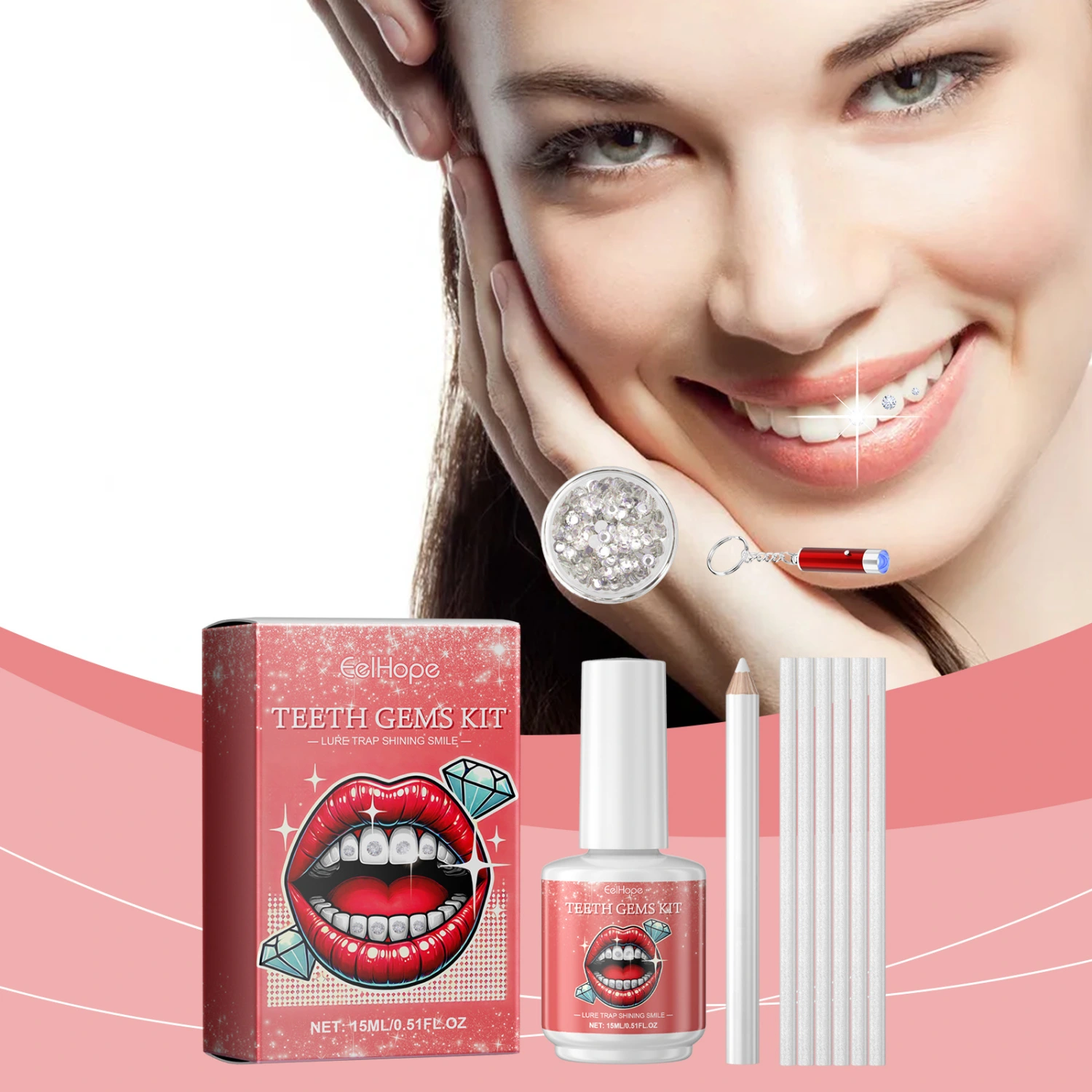 Shimmering Convenient Dental Drill Tooth Stickers For Decoration