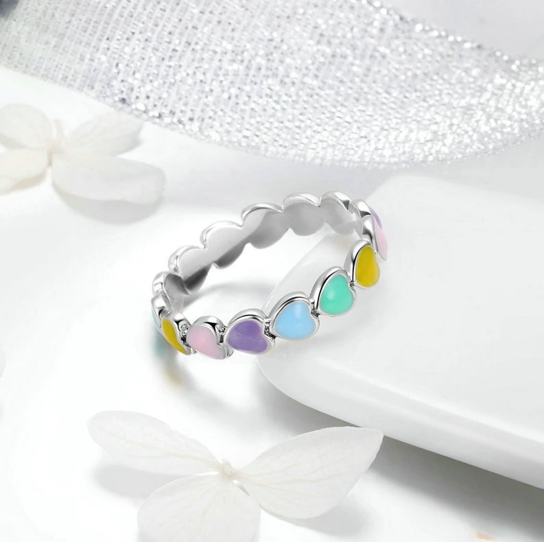 Accessories Colored Loving Heart Fashion Peach Heart Ring