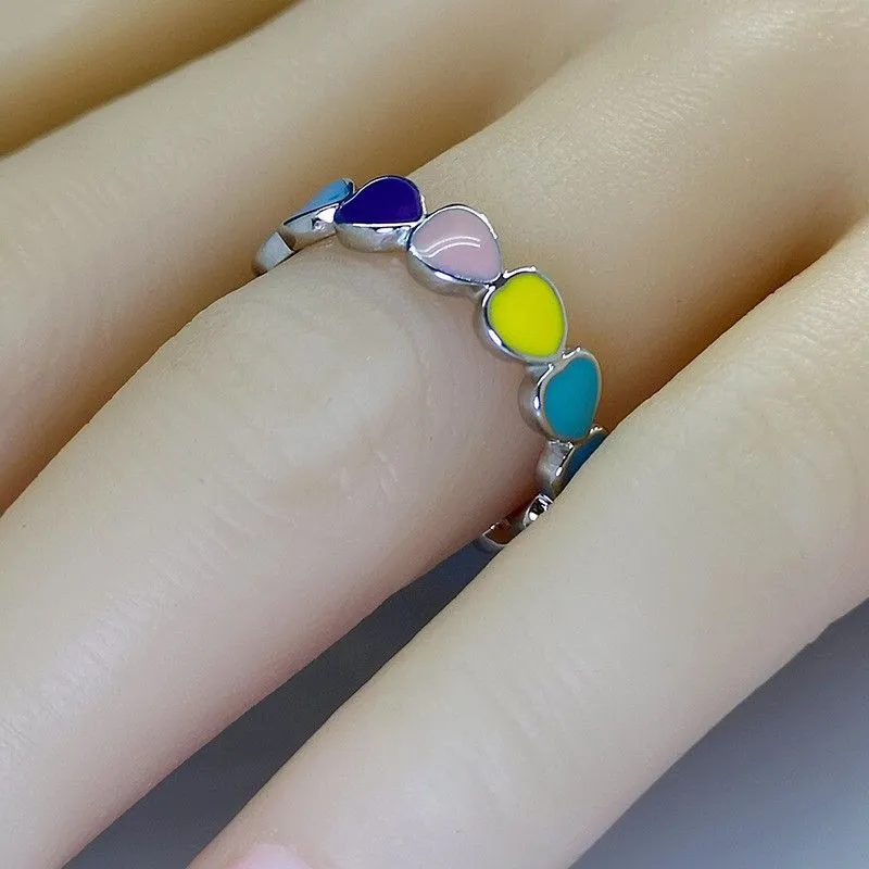 Accessories Colored Loving Heart Fashion Peach Heart Ring