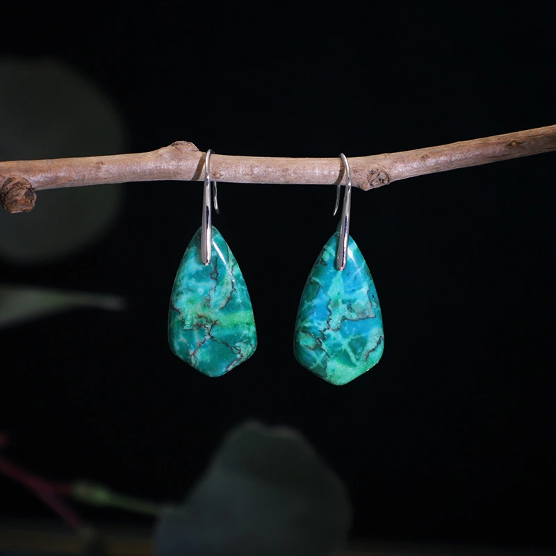 Triangular Rhombus-shaped Floral Earrings For Women