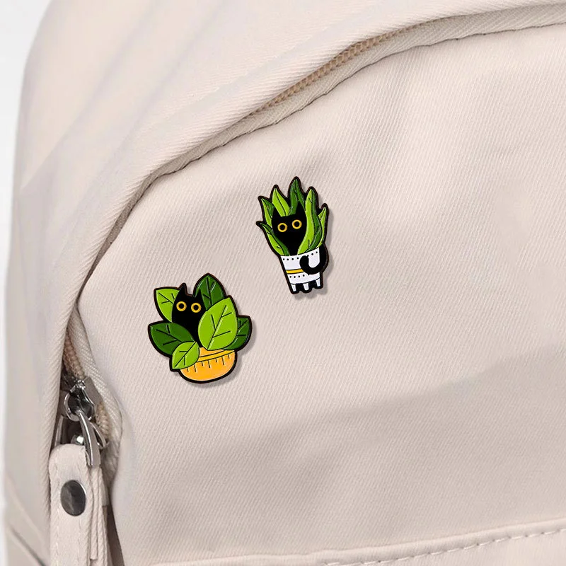 Cute Black Cat Series Badge Brooch