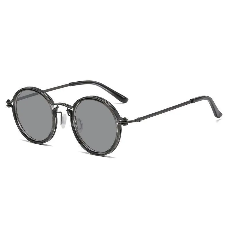 Retro Sunglasses Mens Round-Frame Metal Sun Glasses