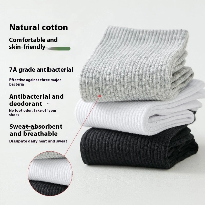 Men's Thin Knee-high Sweat Absorbing And Deodorant Antibacterial Socks
