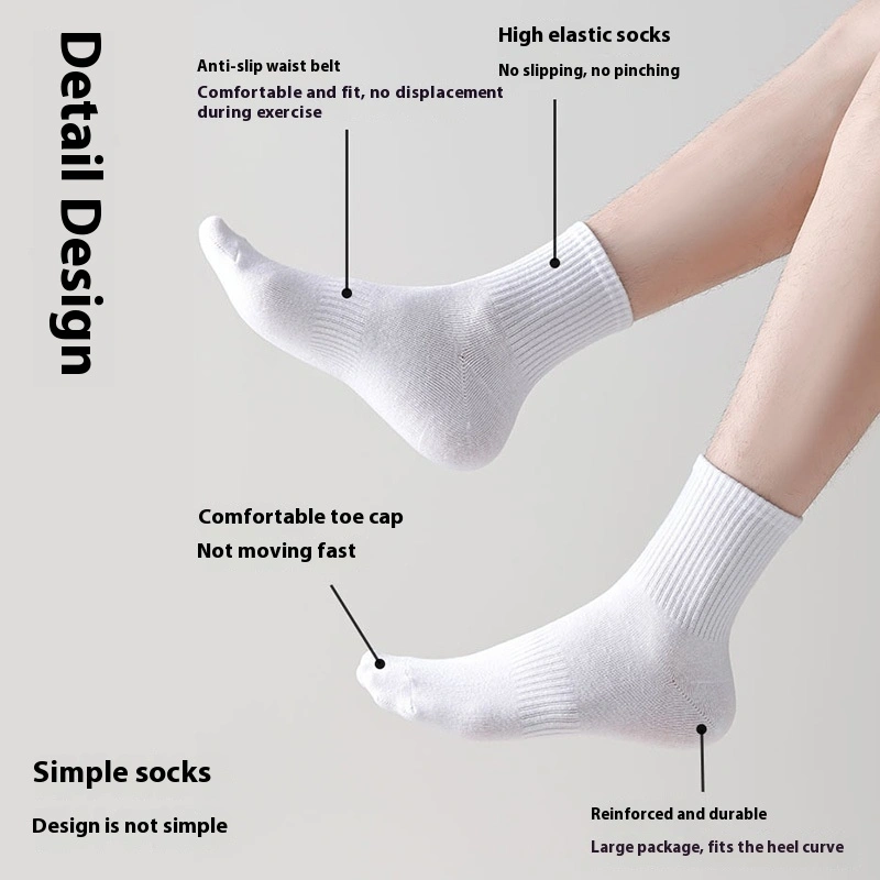 Men's Thin Knee-high Sweat Absorbing And Deodorant Antibacterial Socks