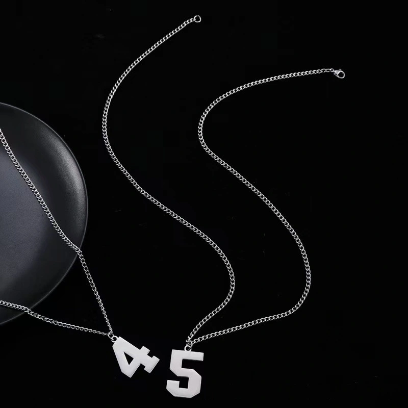 Stainless Steel Number Necklace With 0to9 Lucky Number Pendants