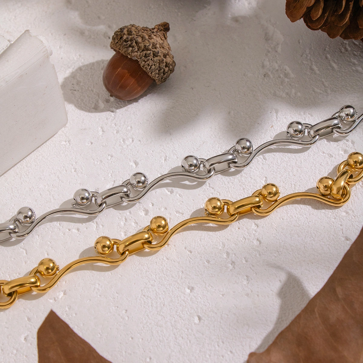 Hip-hop Chain Bracelet Stainless Steel Vacuum-plated