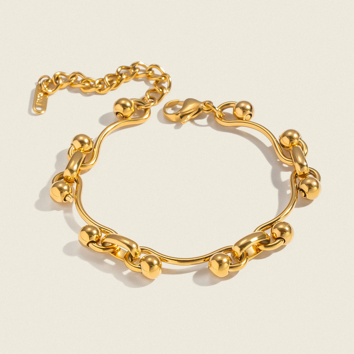 Hip-hop Chain Bracelet Stainless Steel Vacuum-plated
