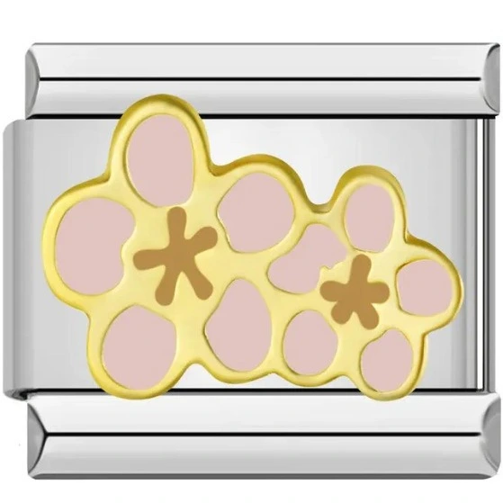 Random Combination Stainless Steel Peach Blossom Lotus Flower Series Module Units Bracelet Can Be Spliced And Disassembled