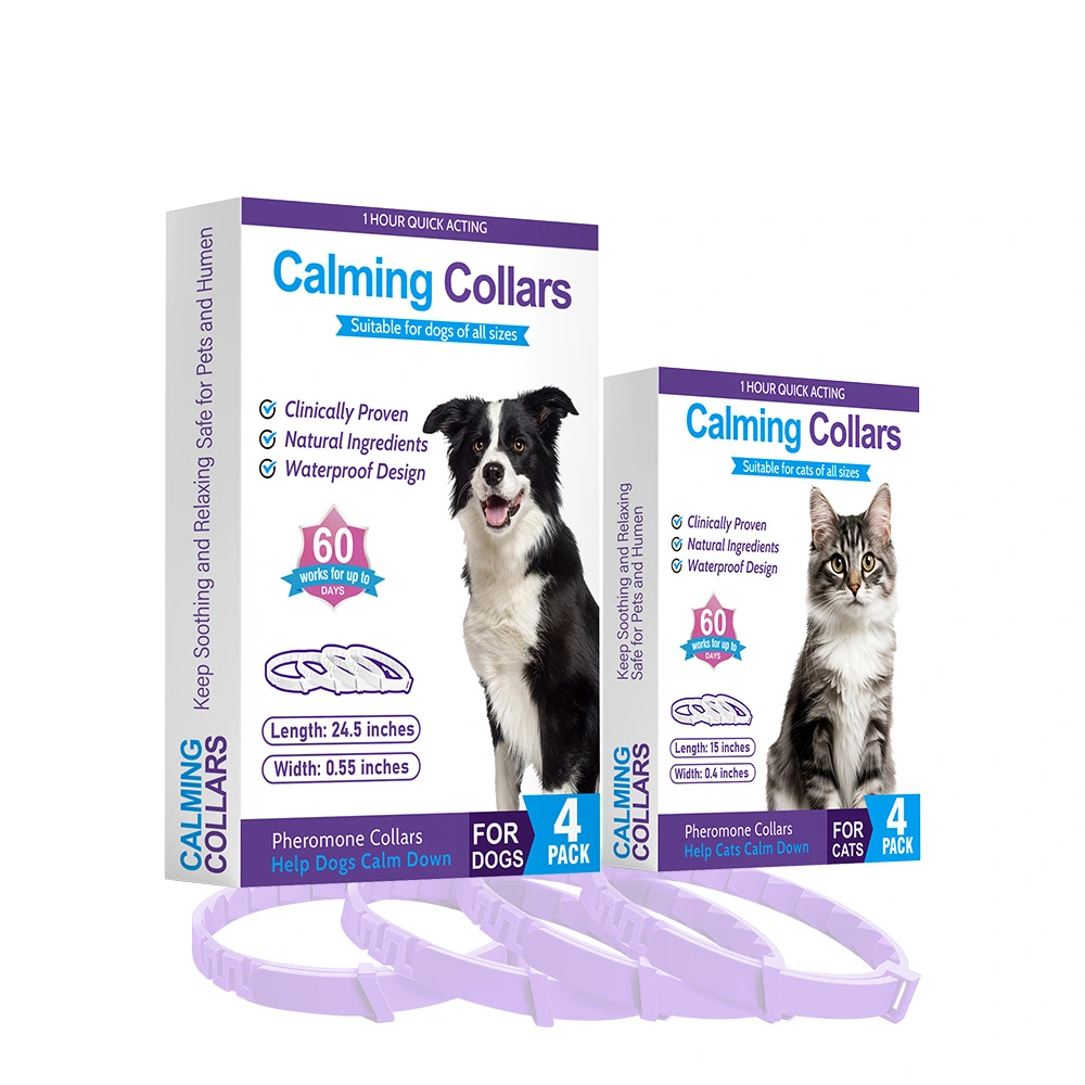 Set Of 4 Pheromone-Calming Collars For Cats And Dogs To Relieve Anxiety