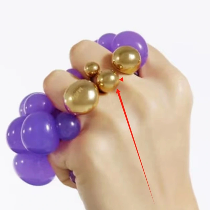 Three Round Beads Of Different Sizes Ring With Lucky Beads