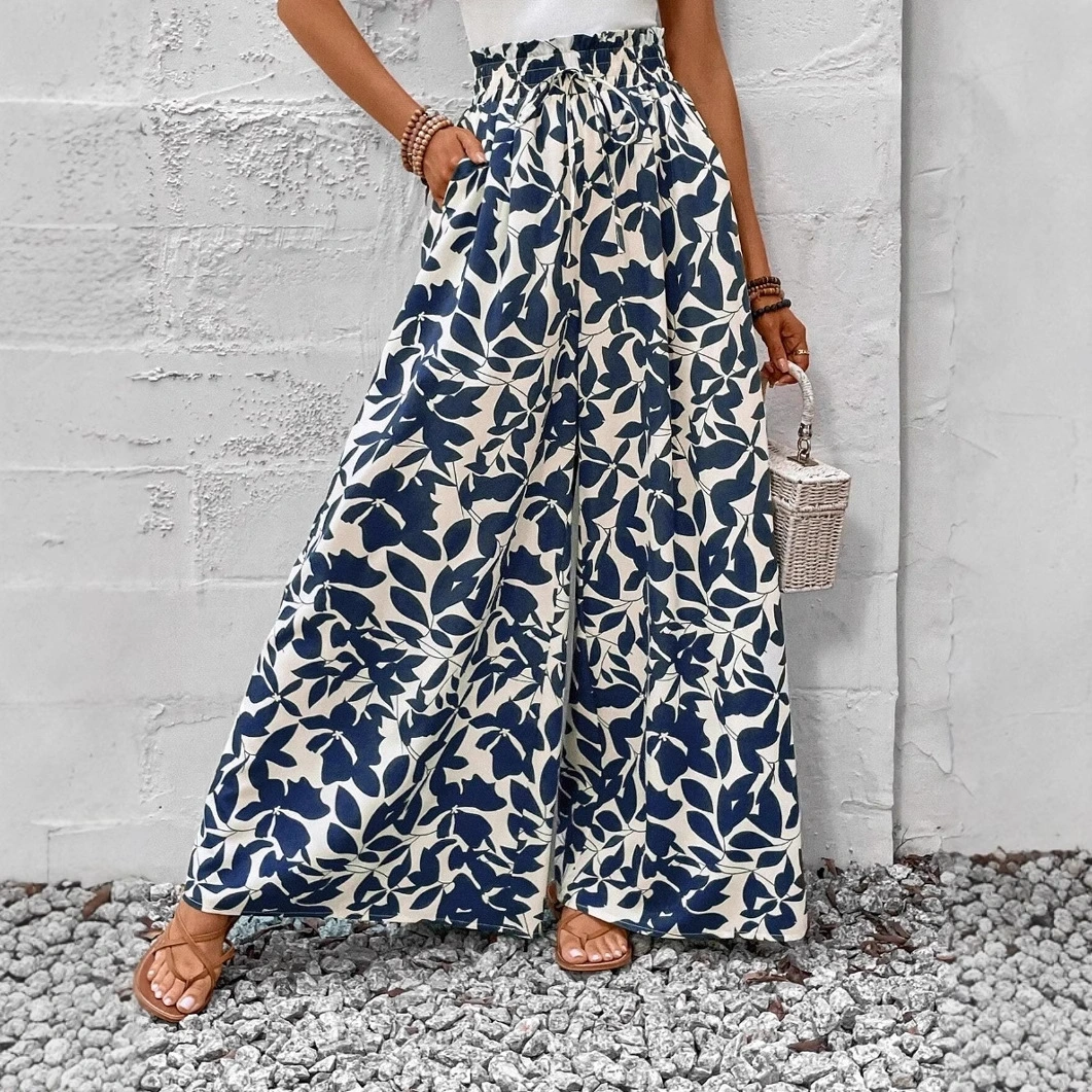 New Waist-tight Summer Long Draping Effect Long Culottes For Women