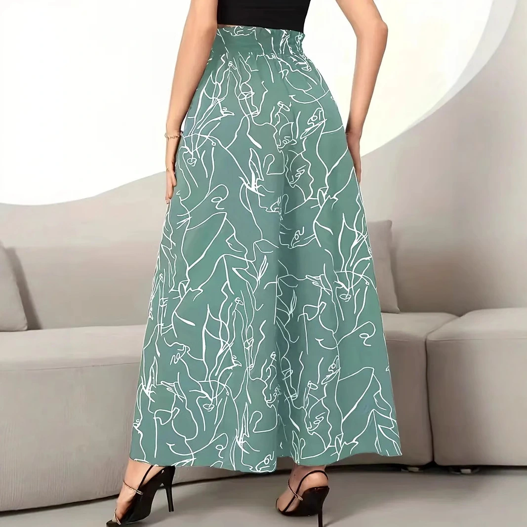 New Waist-tight Summer Long Draping Effect Long Culottes For Women
