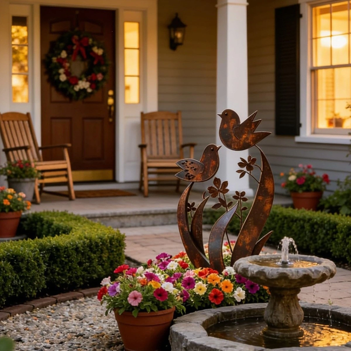 Outdoor Garden Sculptures Decorative Metal Crafts