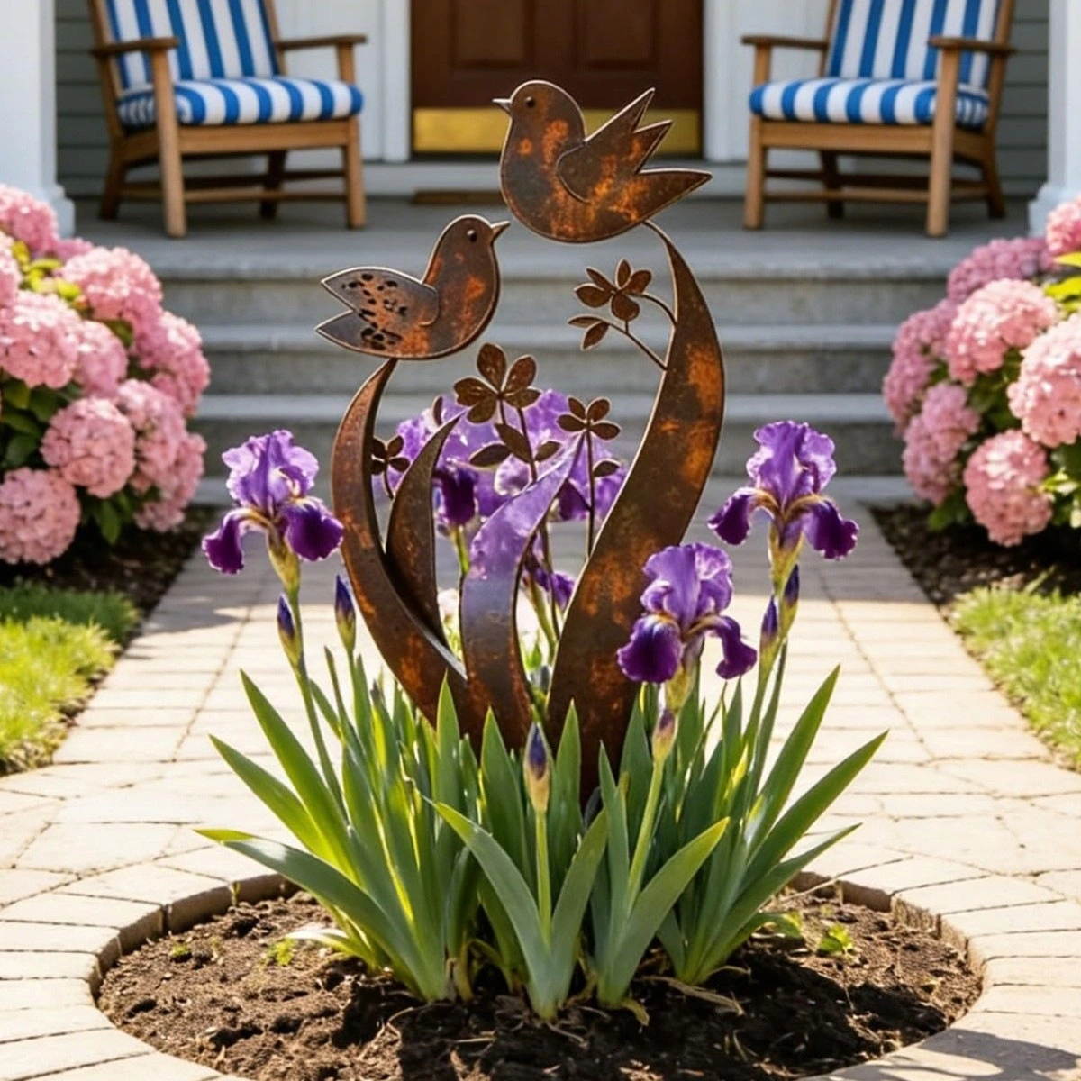 Outdoor Garden Sculptures Decorative Metal Crafts