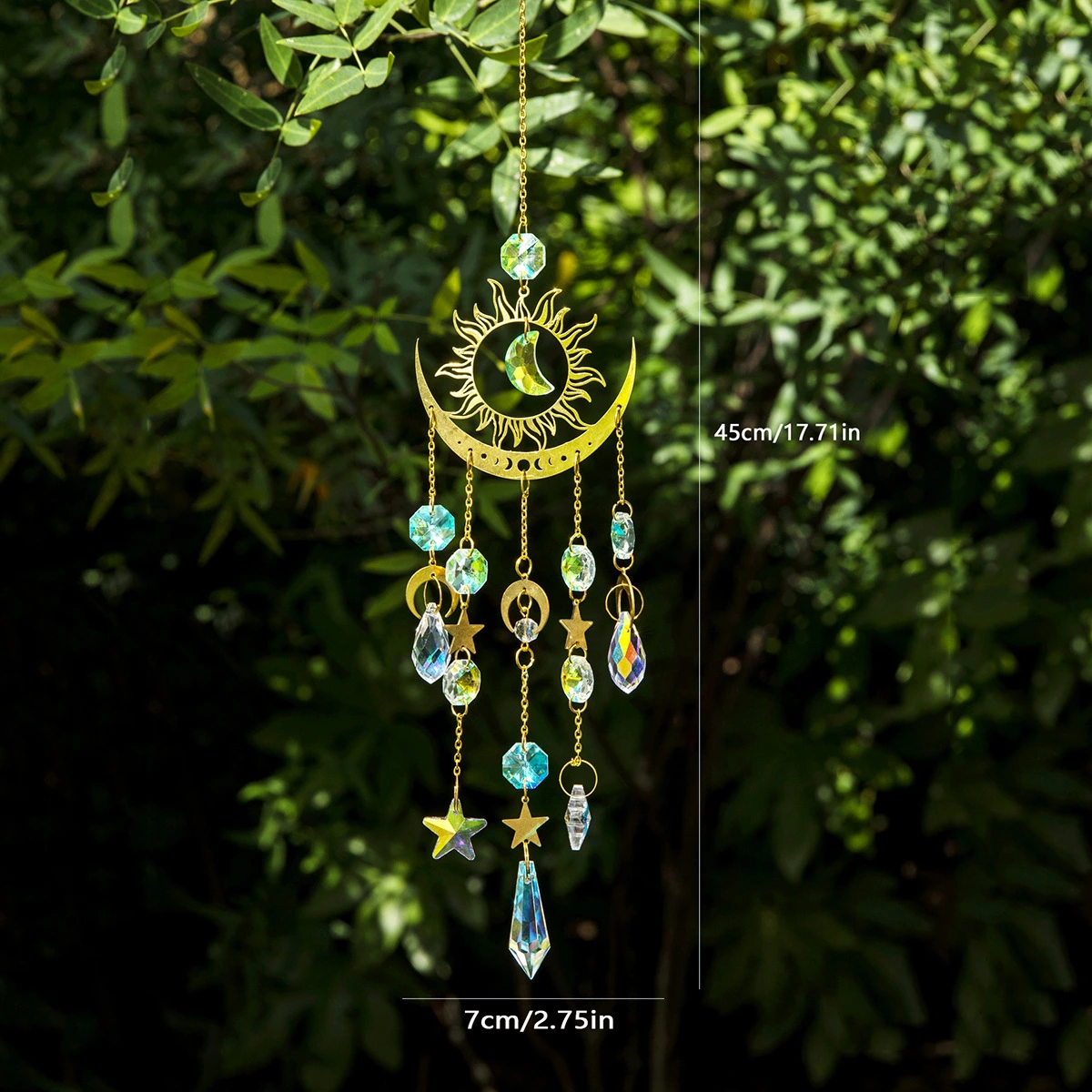 Star And Moon Crystal Wind Chime Pendant