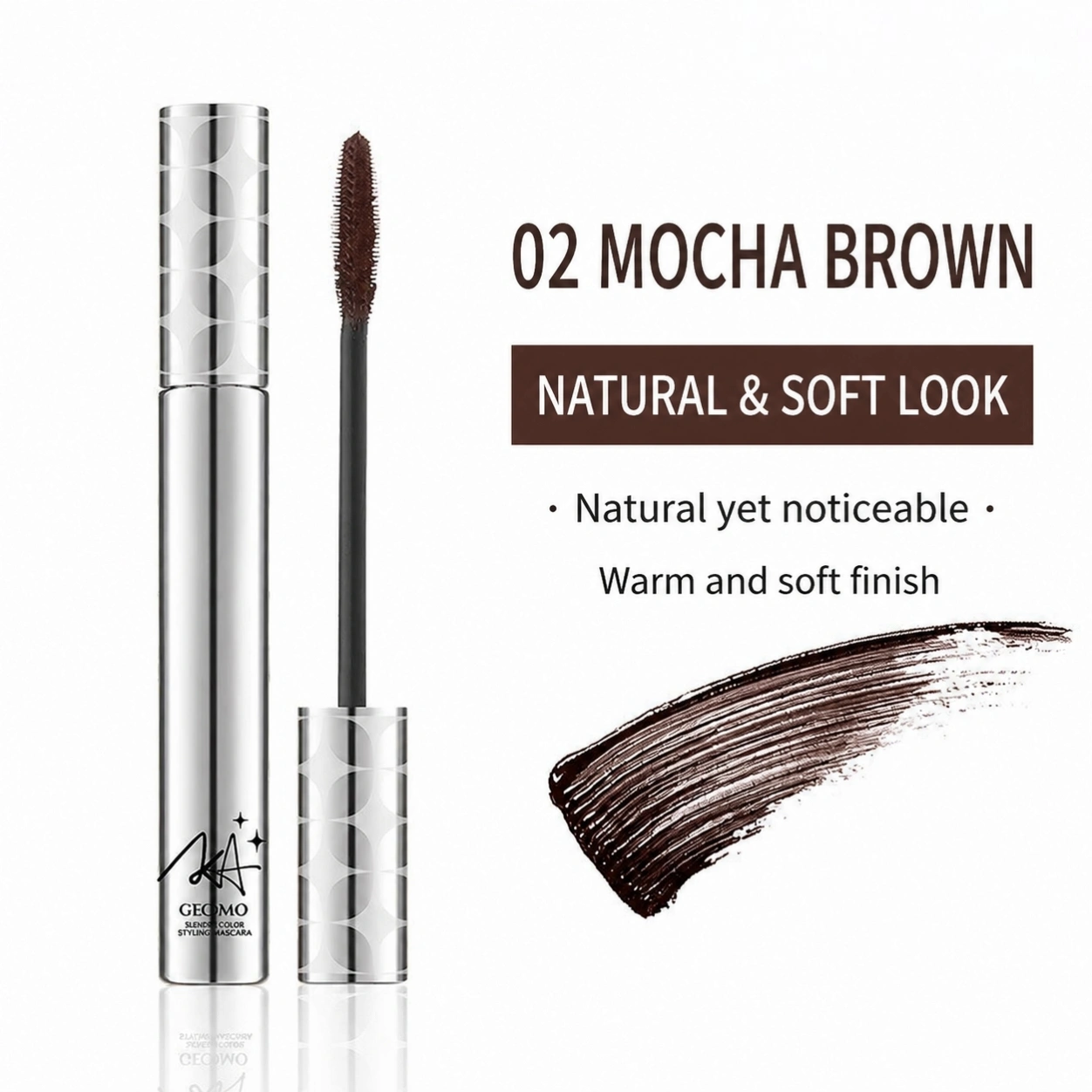 GECOMO Silver Tube Mascara, Waterproof, Long-Lasting
