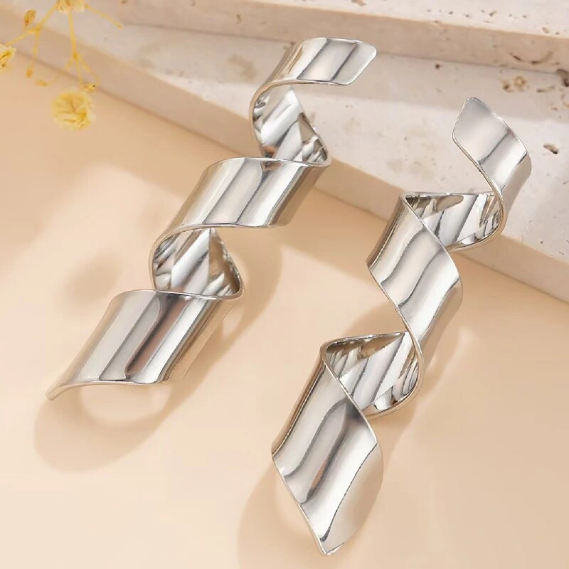 Designer Irregular Striped Stud Earrings
