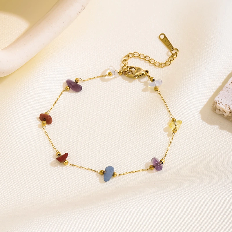 Women's Colorful Irregular Raw Stone Necklace