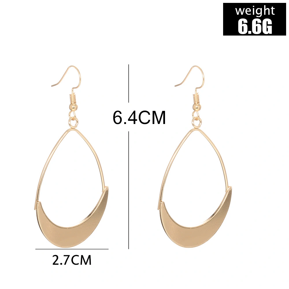 Fan-shaped Hollow Water Drop Womens Earrings