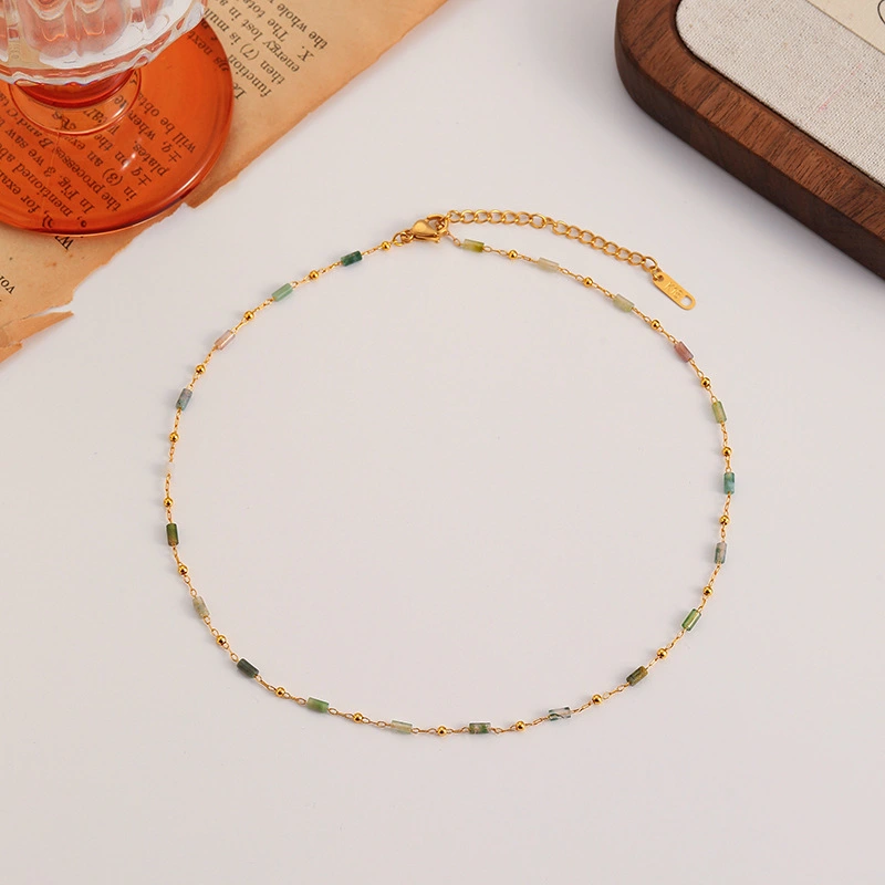 Colorful Natural Stone Necklace For Women
