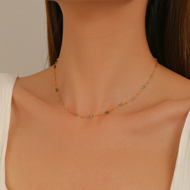 Colorful Natural Stone Necklace For Women