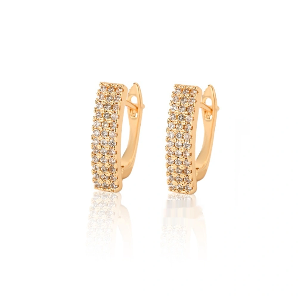 Design Jewelry Womens Zircon Earrings Electroplated