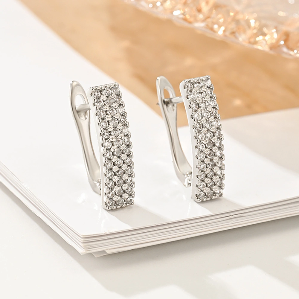 Design Jewelry Womens Zircon Earrings Electroplated