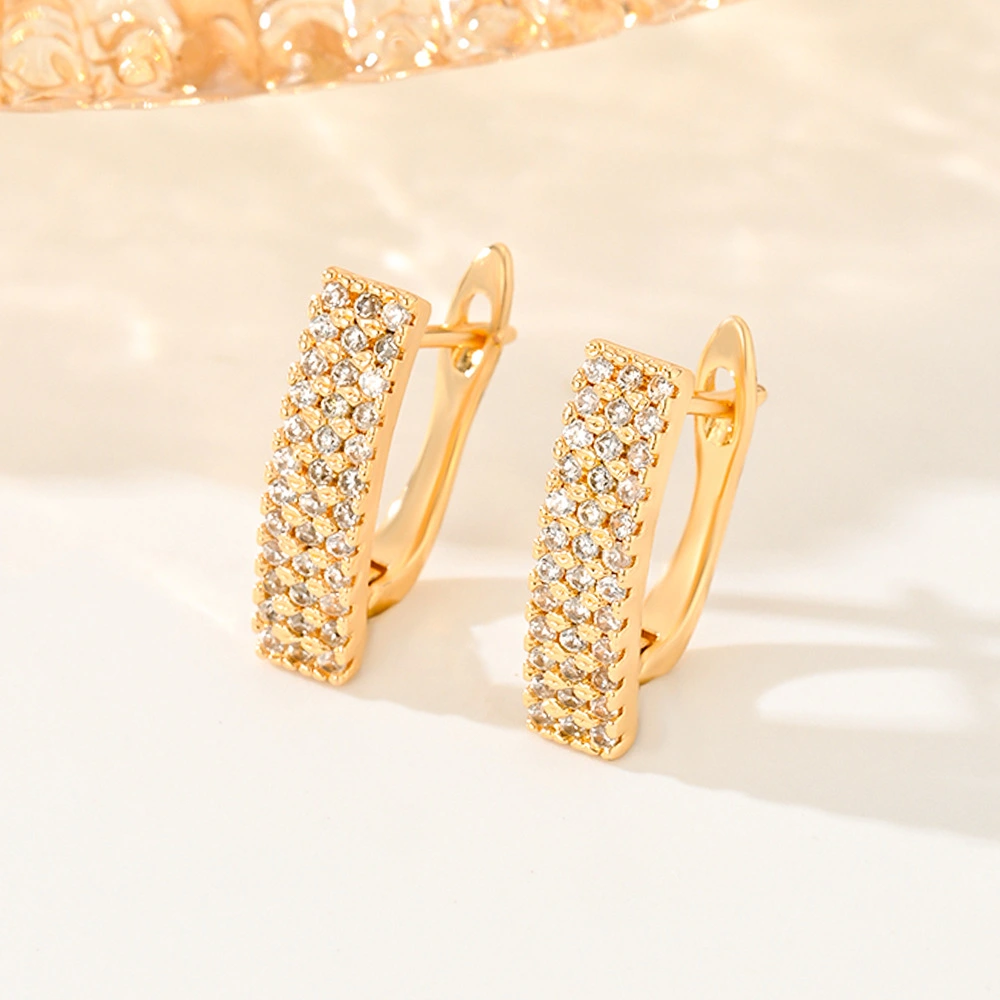 Design Jewelry Womens Zircon Earrings Electroplated