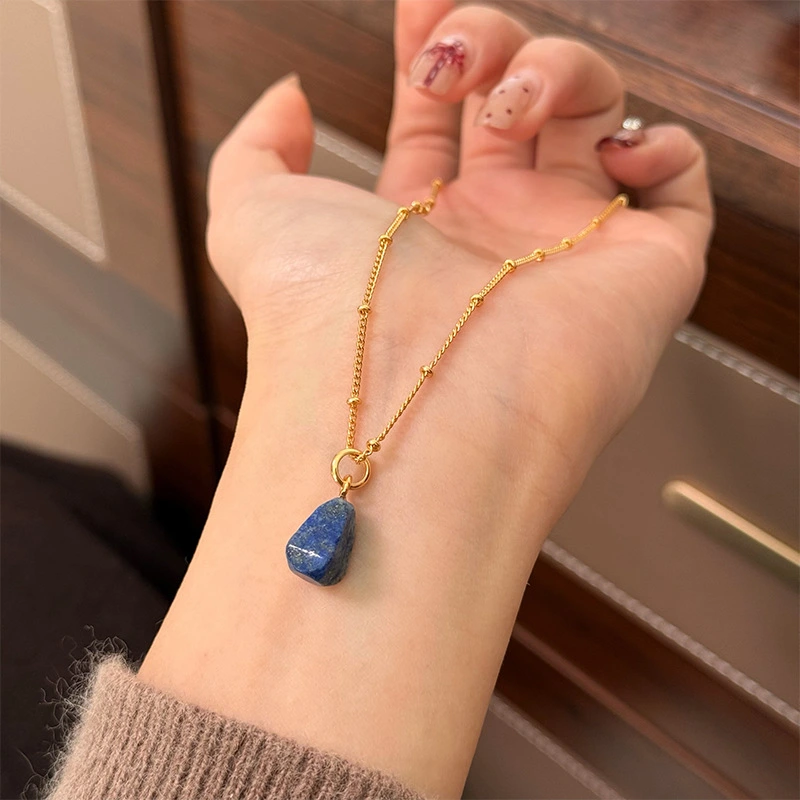Simple Irregular Lapis Lazuli Necklace For Women