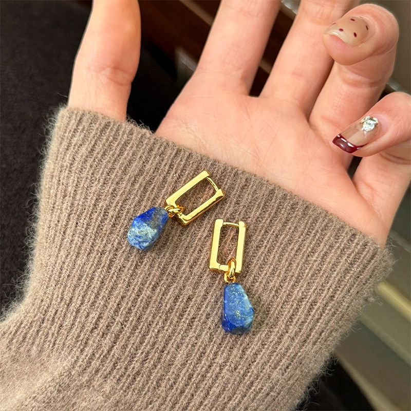 Simple Irregular Lapis Lazuli Necklace For Women
