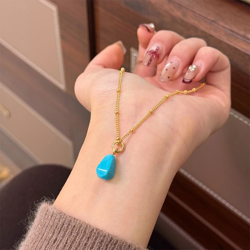 Simple Irregular Lapis Lazuli Necklace For Women