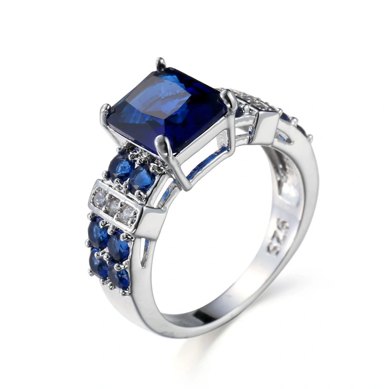 Copper Inlaid Zircon Punk Color Copper Ring