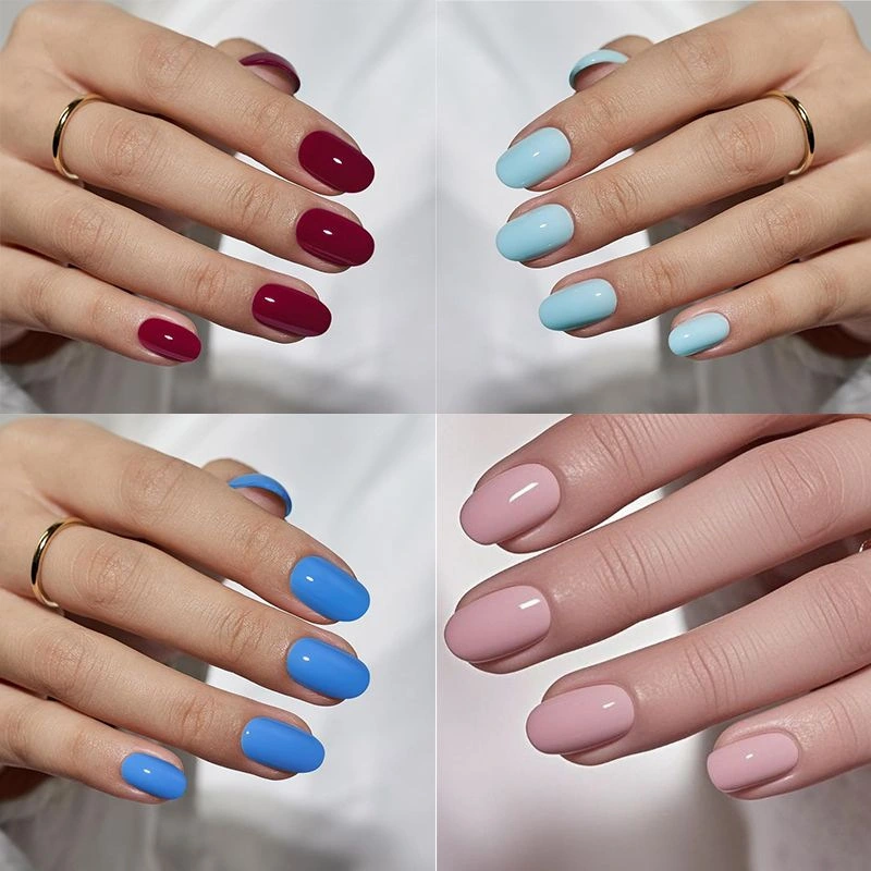 Women's Solid-color Long Almond-shaped Artificial Nails