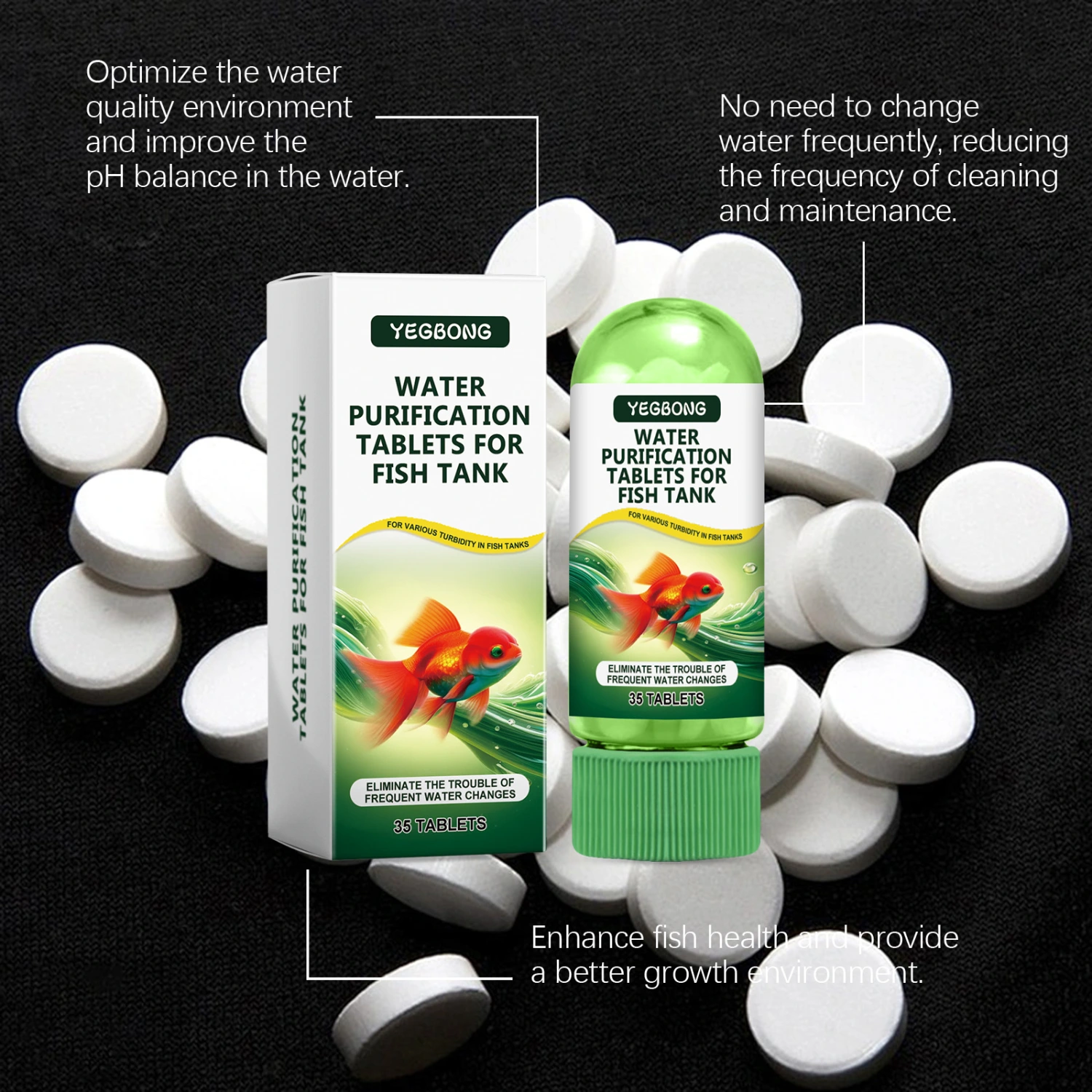 Fish Tank Water Purification Tablet Water Quality Special Cleaning Deodorant