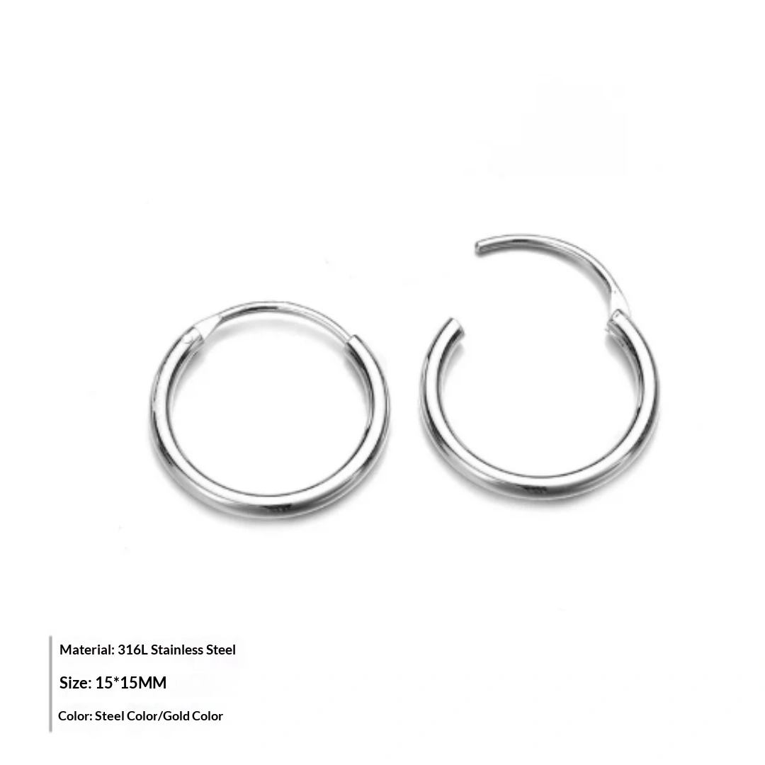 Women's European And American Style Stainless Steel Hoop Earrings With Titanium Steel