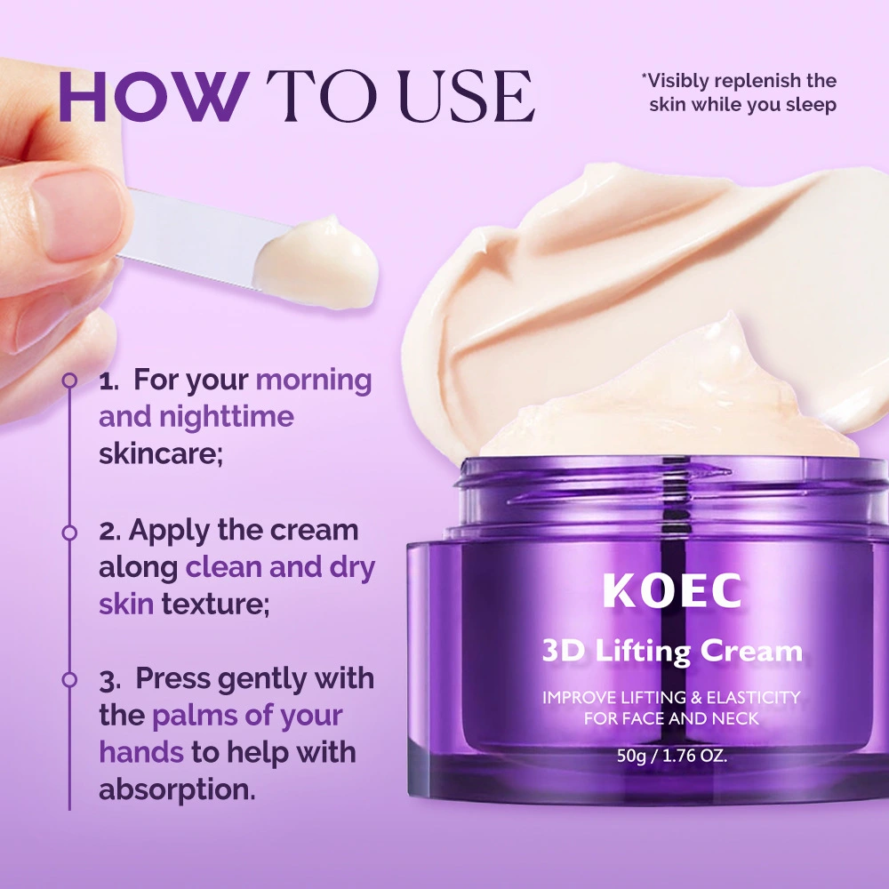 KOEC 3D Lifting Cream, Face & Neck Anti-Aging Firming Cream, 50g