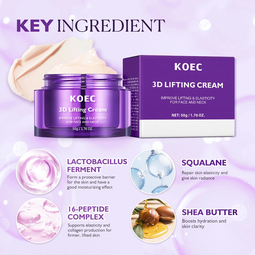 KOEC 3D Lifting Cream, Face & Neck Anti-Aging Firming Cream, 50g