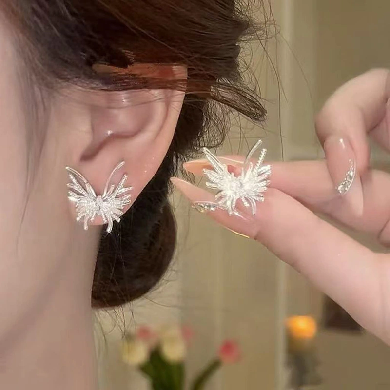 Silver Metal Earrings For Women, Niche Design High-end Stud Earrings, 2026 New Trendy Elegant Versatile Jewelry