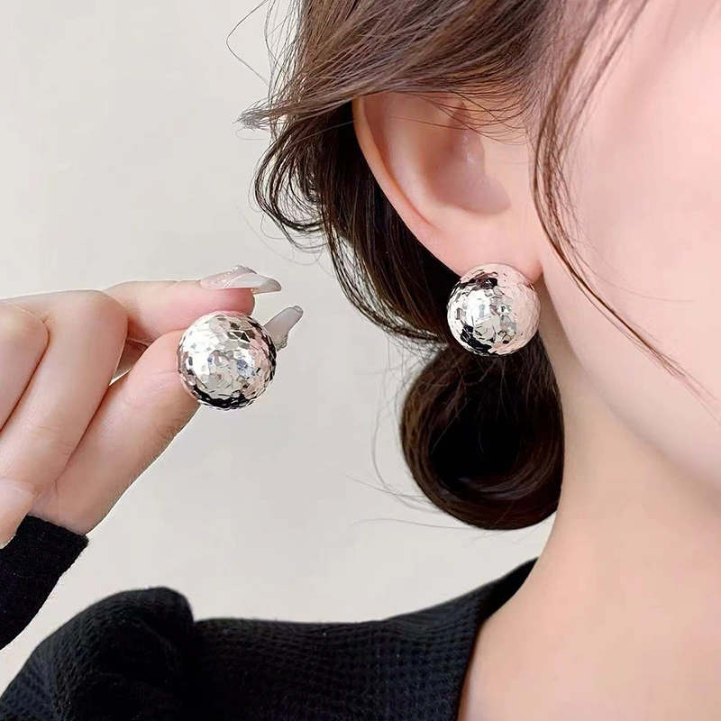 Luxury Silver Metal Earrings Elegant Versatile Daily Wear