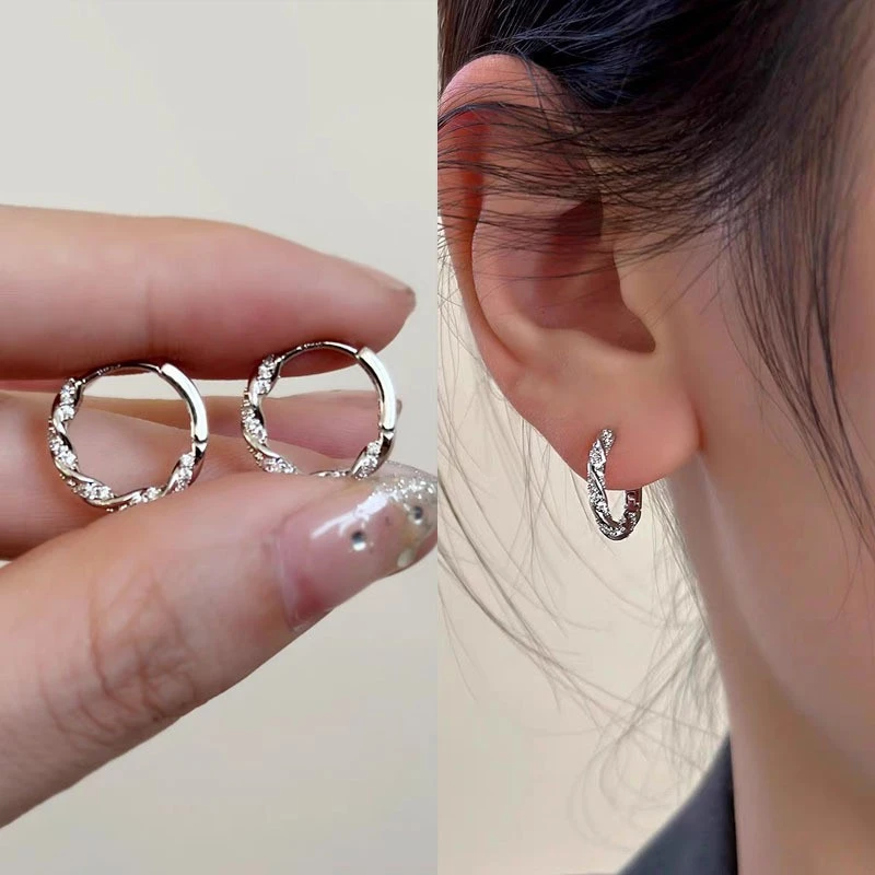 Elegant Versatile Silver Metal Stud Earrings For Women