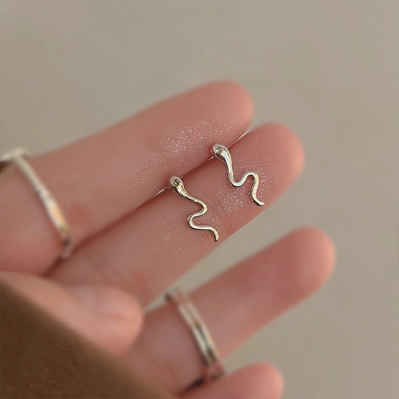 Elegant Versatile Silver Metal Stud Earrings For Women