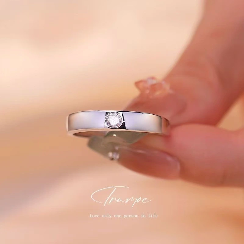 2 PC Alloy Moissanite Ring, Full Diamond Exquisite Wedding Band Prop, Fade-resistant Versatile Ring For Daily Wear & Wedding Photoshoot