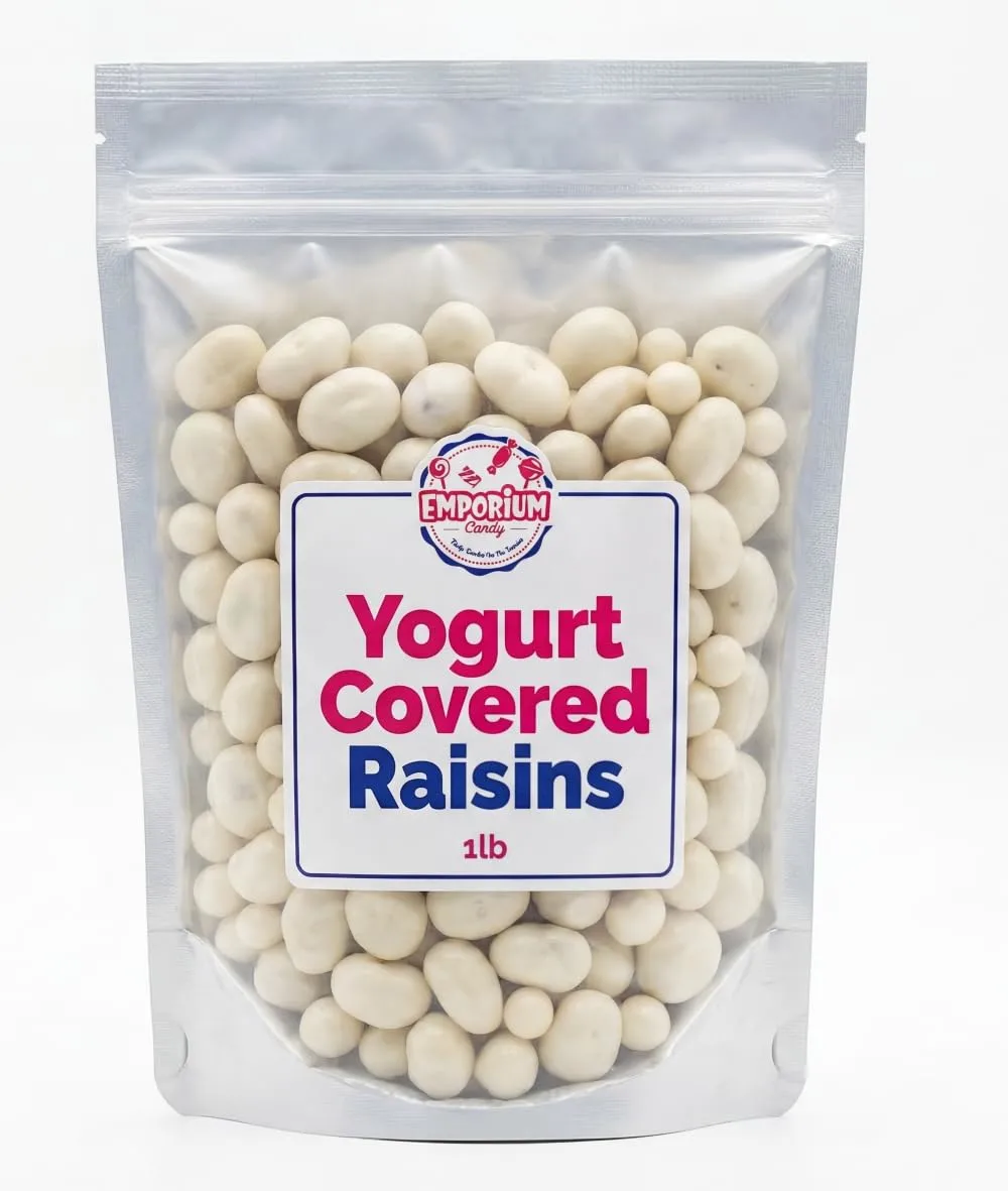 Yogurt Covered Raisins - 1 lb Bag of Sweet Creamy Gourmet Soft Chewy Bite Size Treats