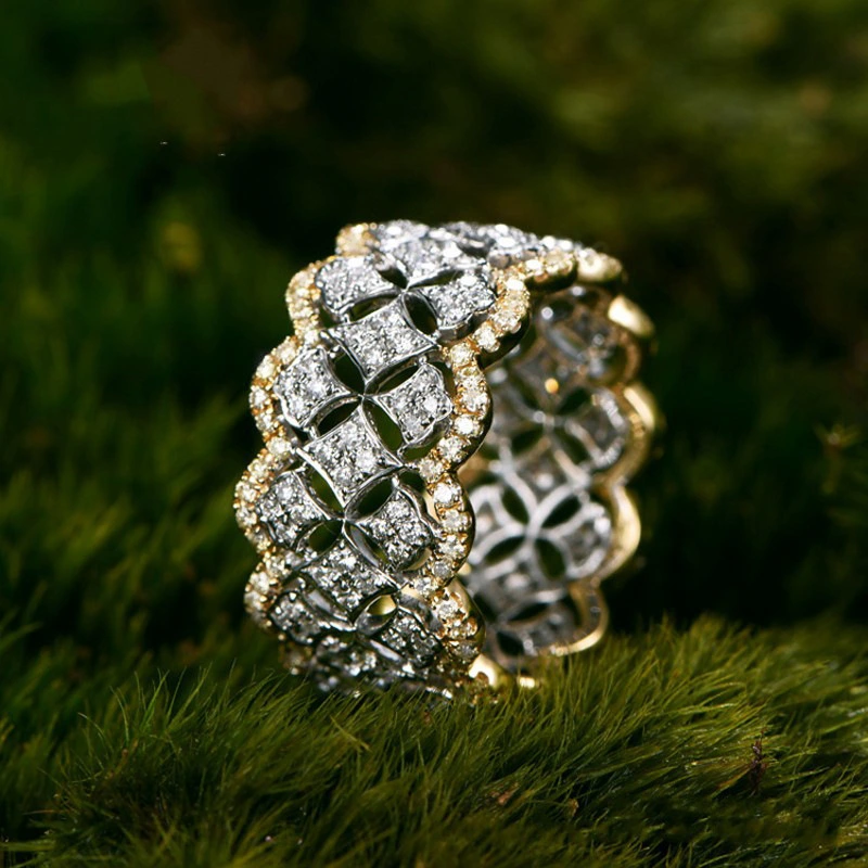 Bright Star Lace Ring Female Crown Gemstone Ring