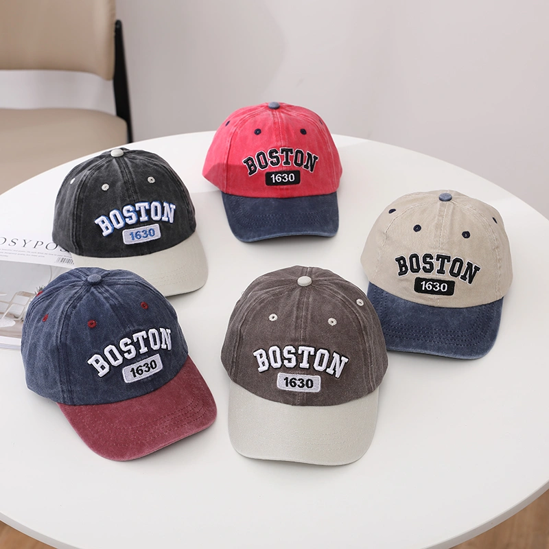 Children's Stylish Multi-color Embroidered BOS 1630 Convertible Adjustable Multi-color Selectable Baseball Cap