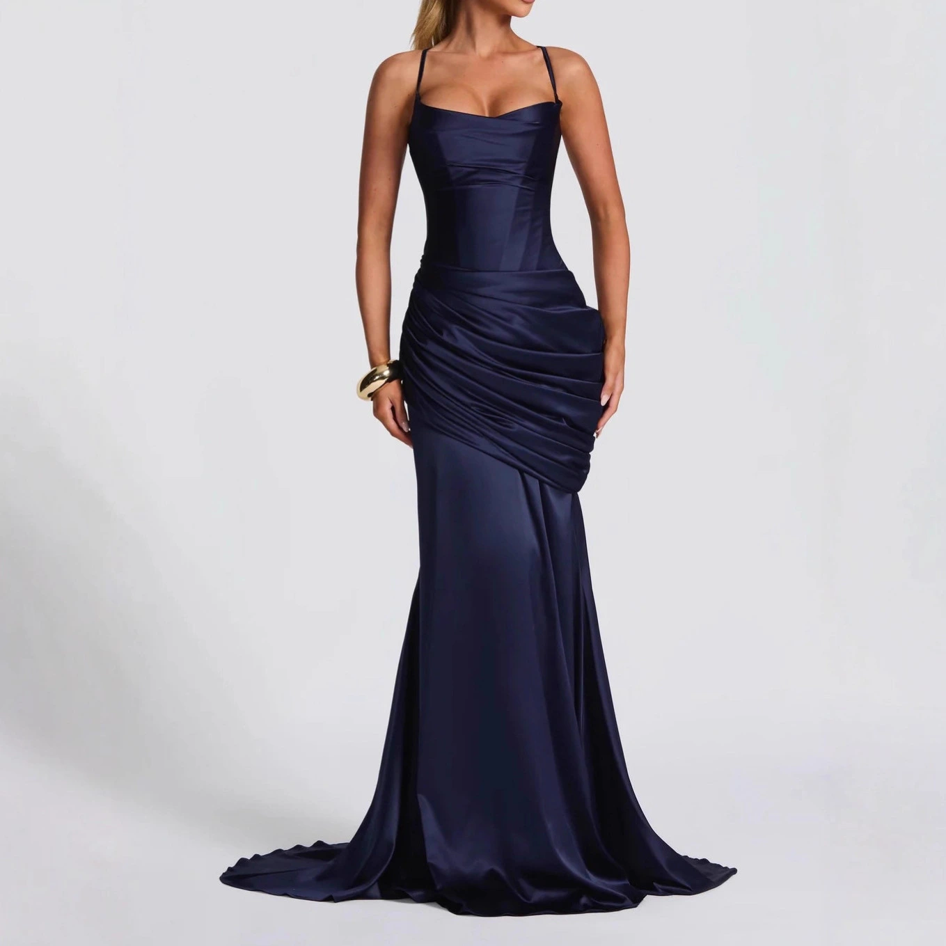 Womens Long Figure-flattering Elegant Slip Dress