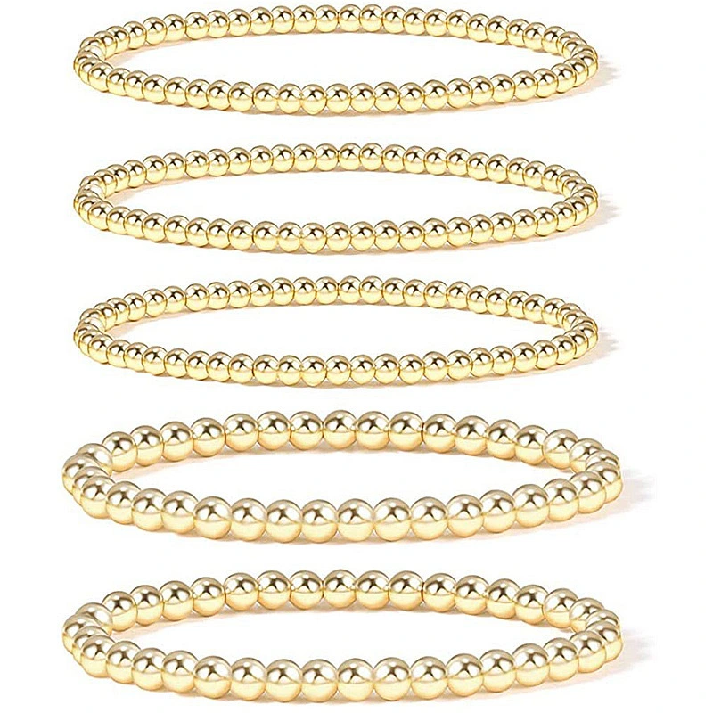 Handmade Beaded Gold Bead Bracelet For Women