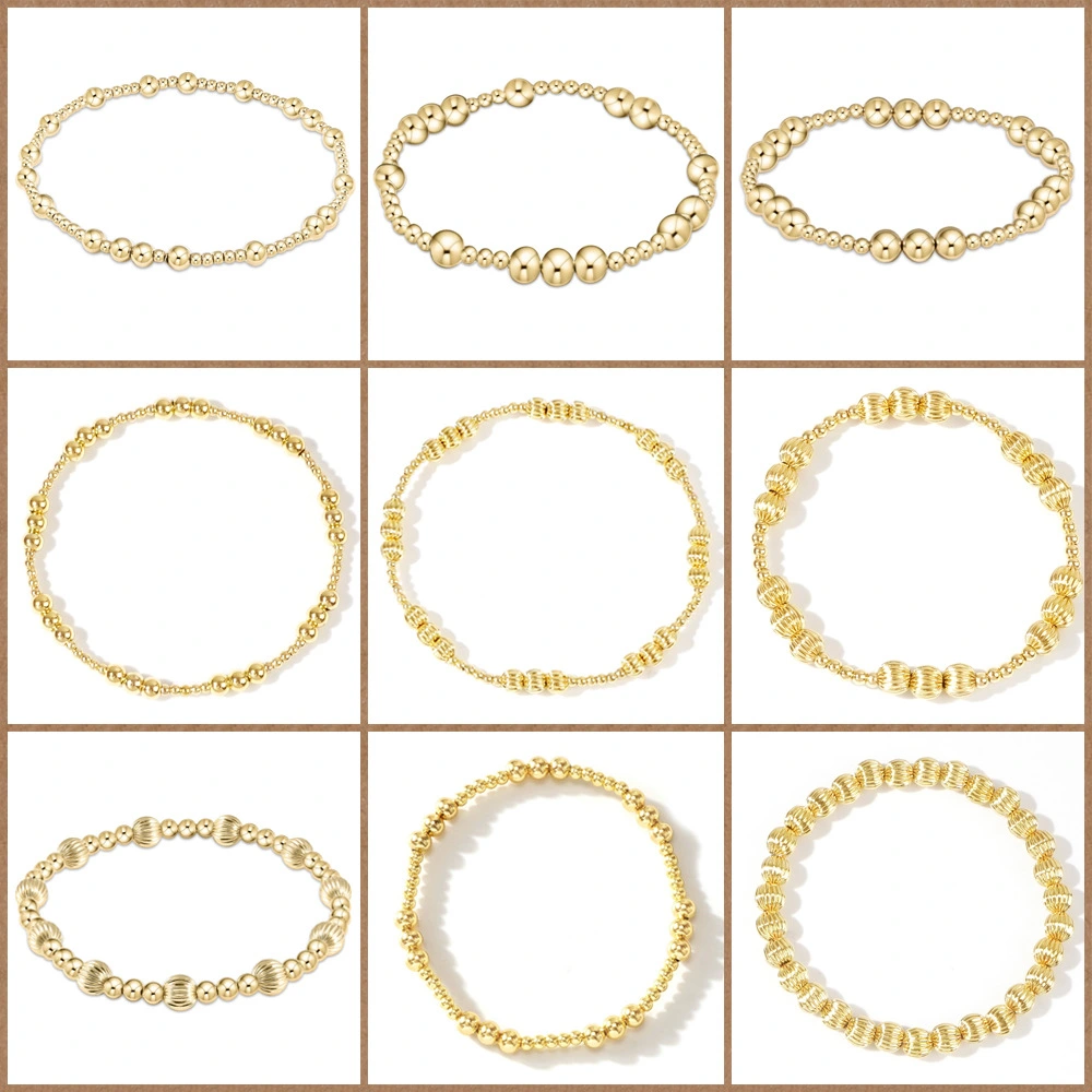 Handmade Beaded Gold Bead Bracelet For Women